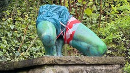 Zerstörte Skulptur in Wuppertal
